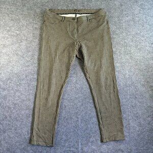 J McLaughlin Women's Pull on Pants 14 Pattern Tan Black Skinny Legging Rayon 390